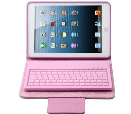 아이패드 미니 / 아이패드 미니 2 보호 커버를 위한 핑크색 블루투스 태블릿 키보드 케이스